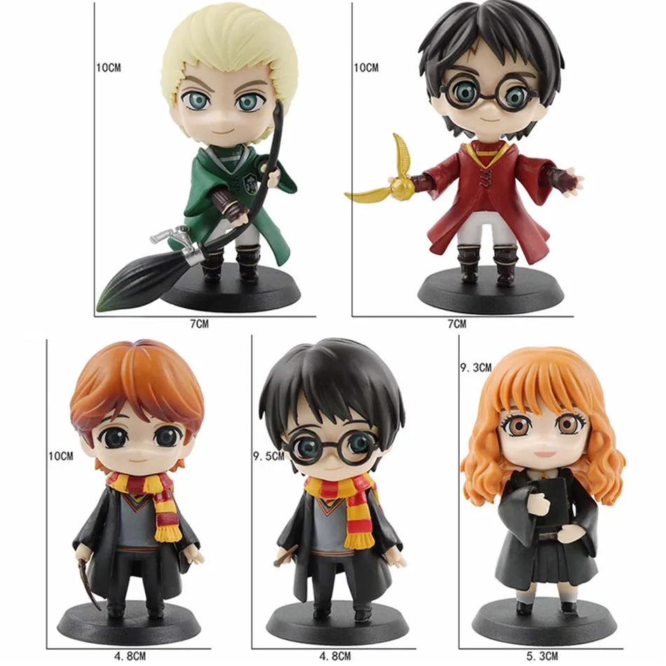 Harry Potter Figuras Pocket Versão Q PVC 7cm — Harry, Hermione, Ron e Hedwig