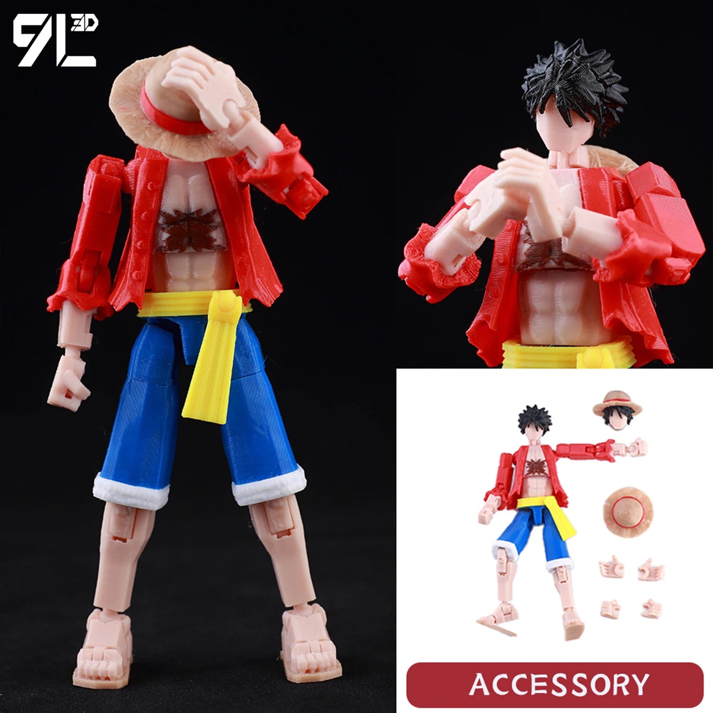 Figuras Articuladas 9L3D — Anime Multi-Universo 14cm | Gojo, Luffy, Naruto, Tanjiro e mais