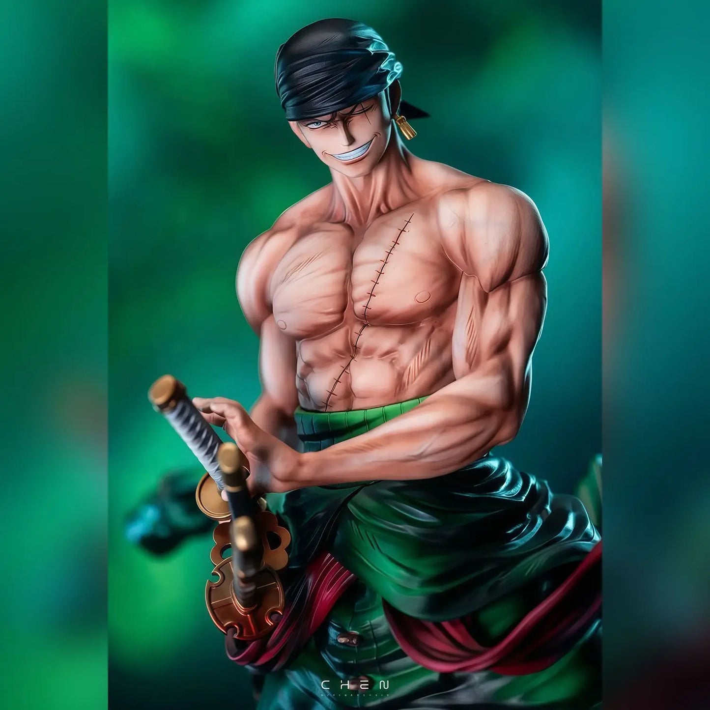 Figura Roronoa Zoro 28cm — One Piece PVC com Caixa