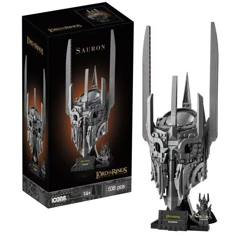Capacete de Sauron — Blocos de Montar 538 Peças | O Senhor dos Anéis DIY