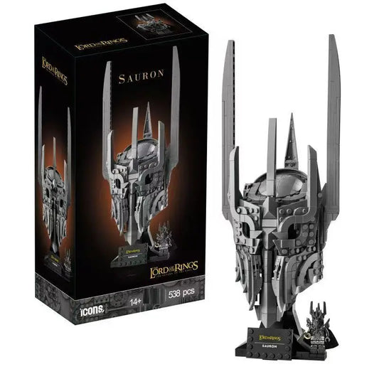 Capacete de Sauron — Blocos de Montar 538 Peças | O Senhor dos Anéis DIY