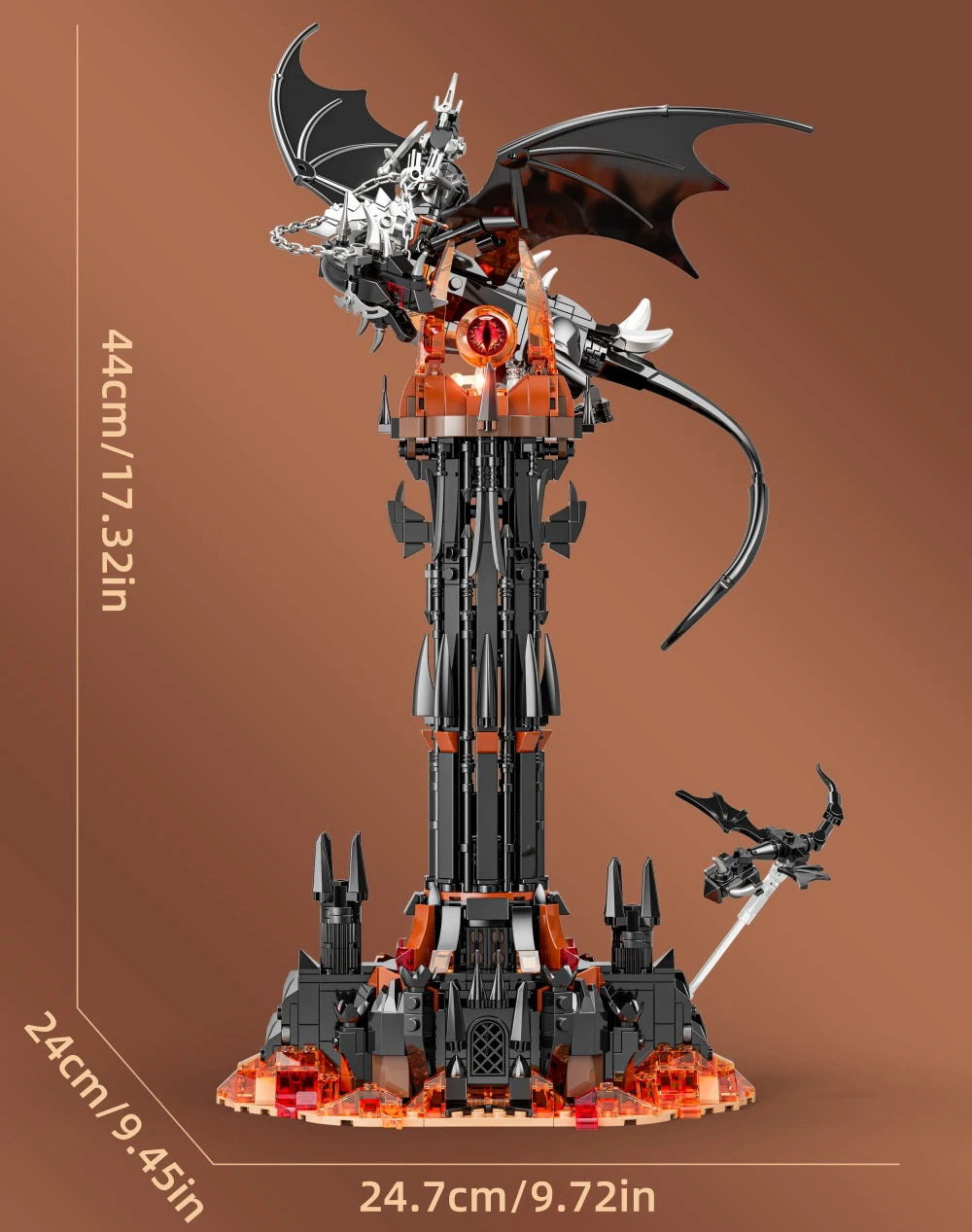 Blocos de Montar O Senhor dos Anéis — Fell Beast e Fortaleza 997 Peças Compatível LEGO