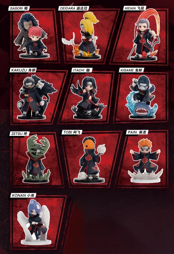 Naruto Shippuden Akatsuki Blind Box POP MART x GONG — 12 Personagens | 8cm PVC