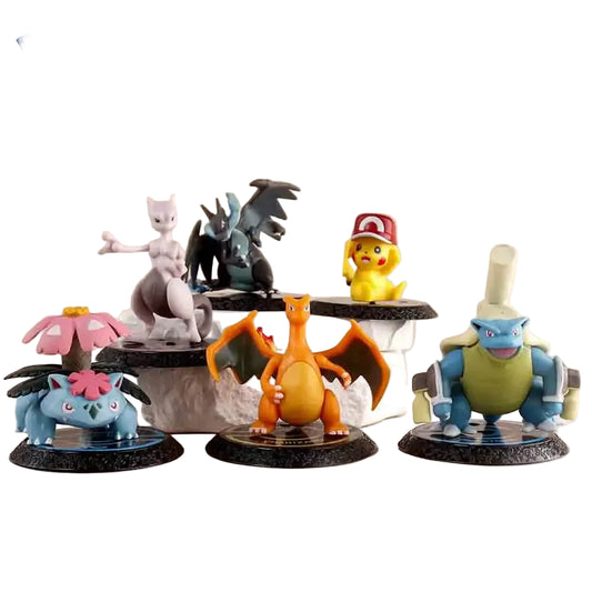 Pokémon Kit 6 Figuras Clássicas PVC 6-7cm — Pikachu, Charizard, Blastoise e mais