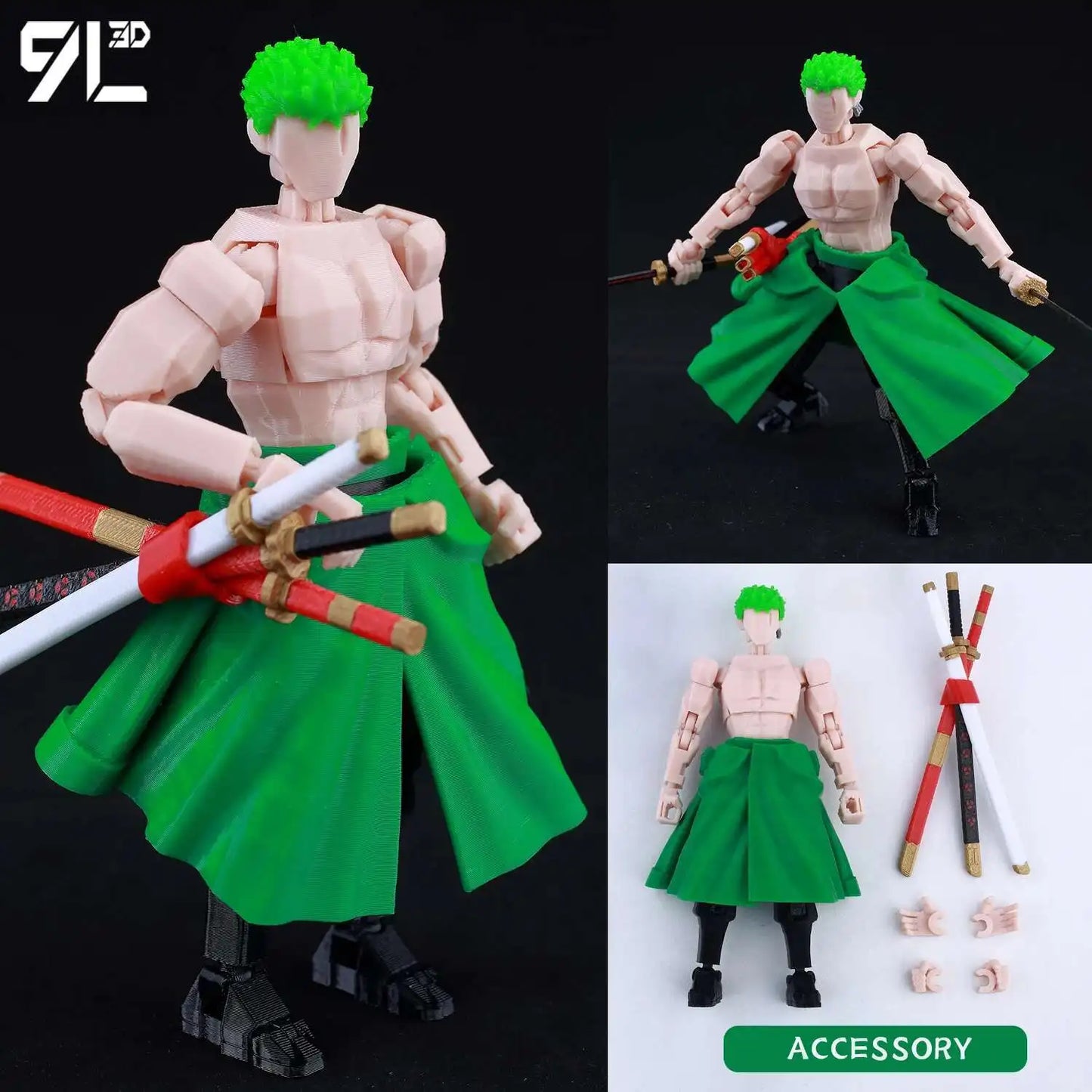 Figuras Articuladas 9L3D — Anime Multi-Universo 14cm | Gojo, Luffy, Naruto, Tanjiro e mais