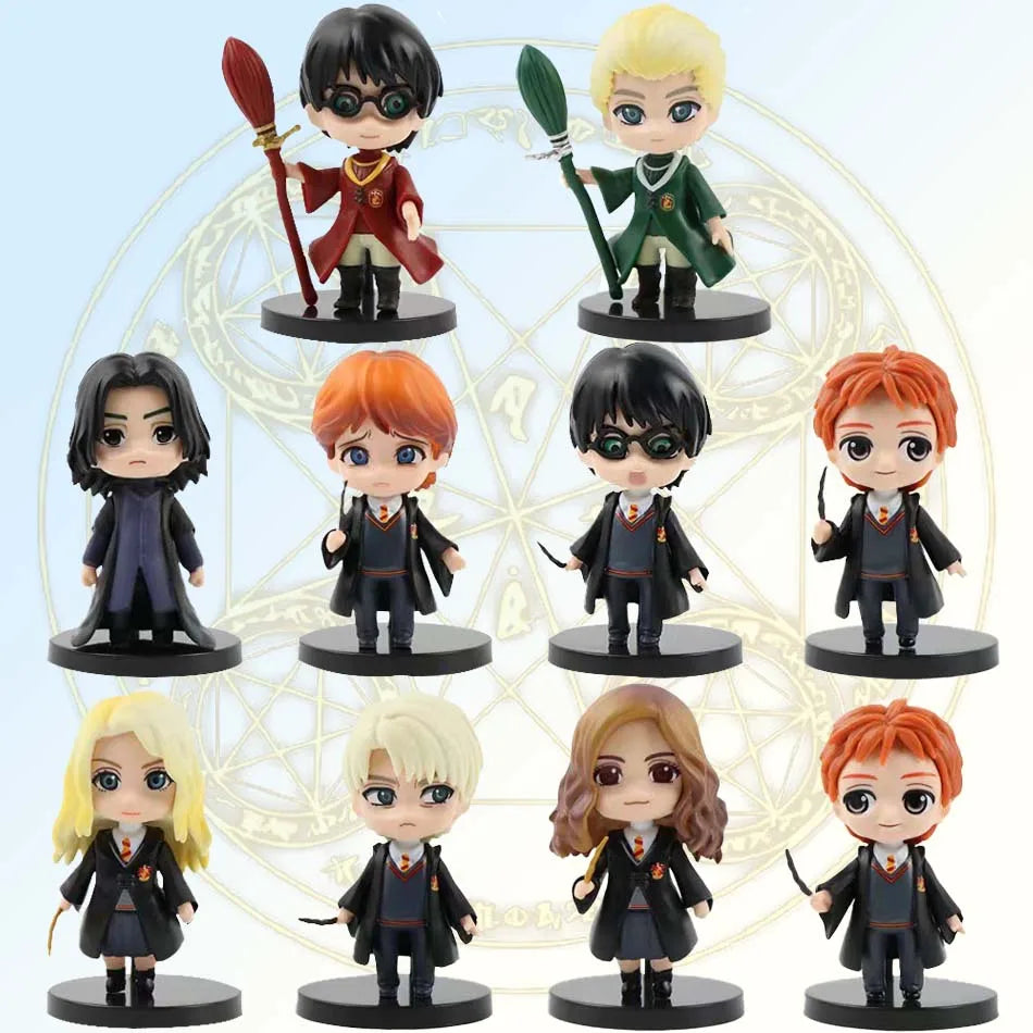 Harry Potter Figuras Pocket Versão Q PVC 7cm — Harry, Hermione, Ron e Hedwig