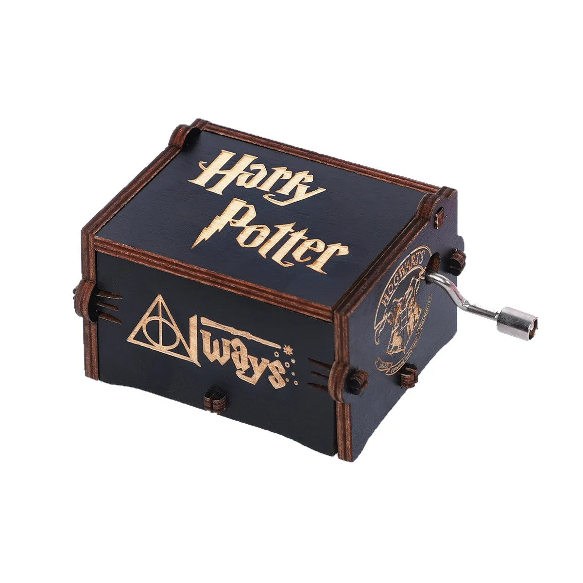 Caixinha de Música de Madeira Harry Potter — Manivela Manual Entalhada | 6 Designs