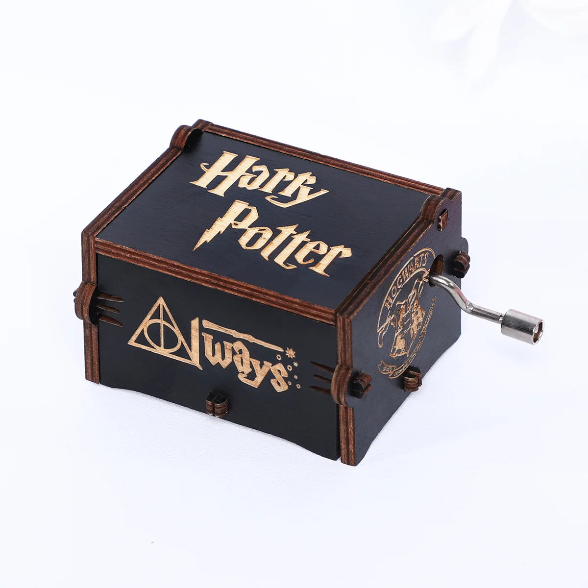 Caixinha de Música de Madeira Harry Potter — Manivela Manual Entalhada | 6 Designs
