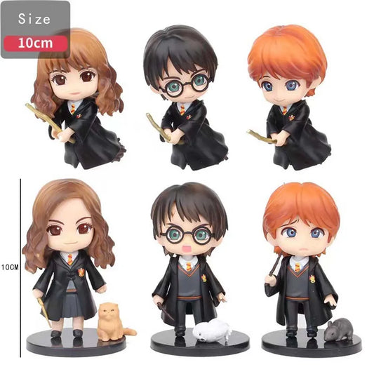 Harry Potter Figuras Pocket Versão Q PVC 7cm — Harry, Hermione, Ron e Hedwig