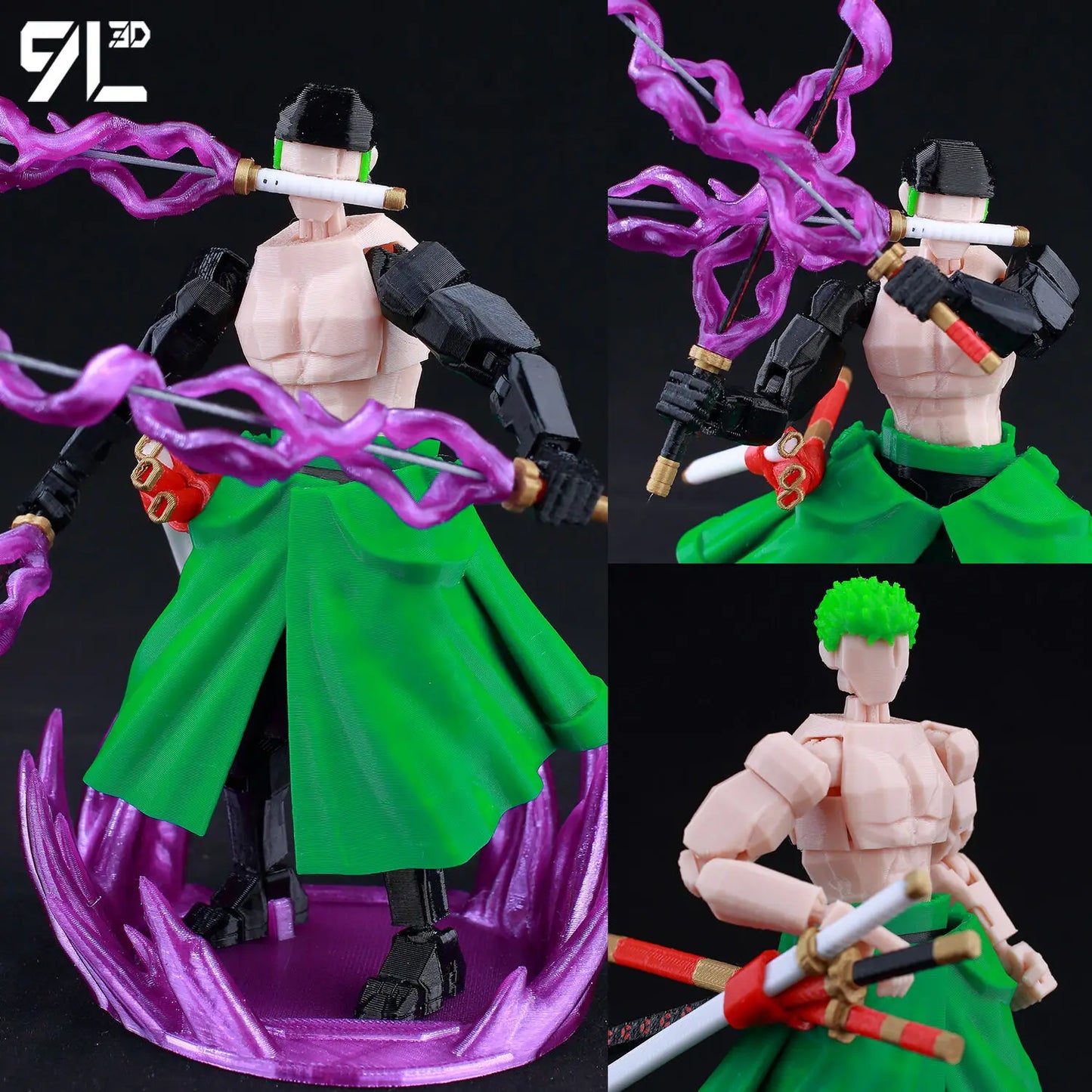 Figuras Articuladas 9L3D — Anime Multi-Universo 14cm | Gojo, Luffy, Naruto, Tanjiro e mais