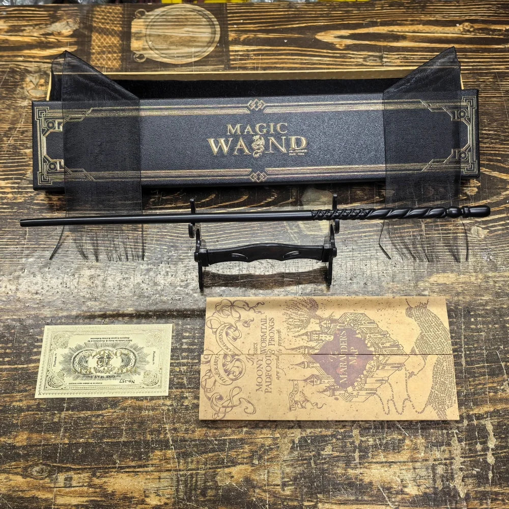 Varinha Mágica Harry Potter — Núcleo Metálico com Caixa | 26 Personagens