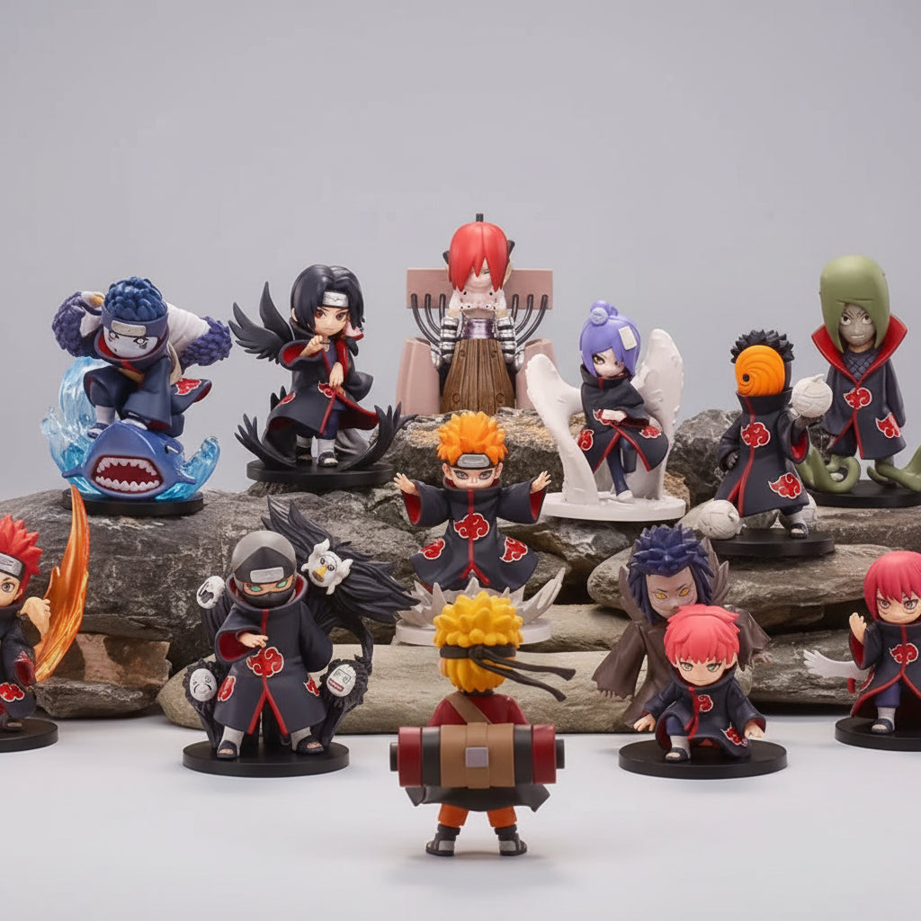 Naruto Shippuden Akatsuki Blind Box POP MART x GONG — 12 Personagens | 8cm PVC