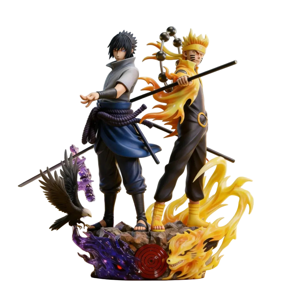 Figura Naruto e Sasuke 22cm — Naruto Shippuden PVC Bandai