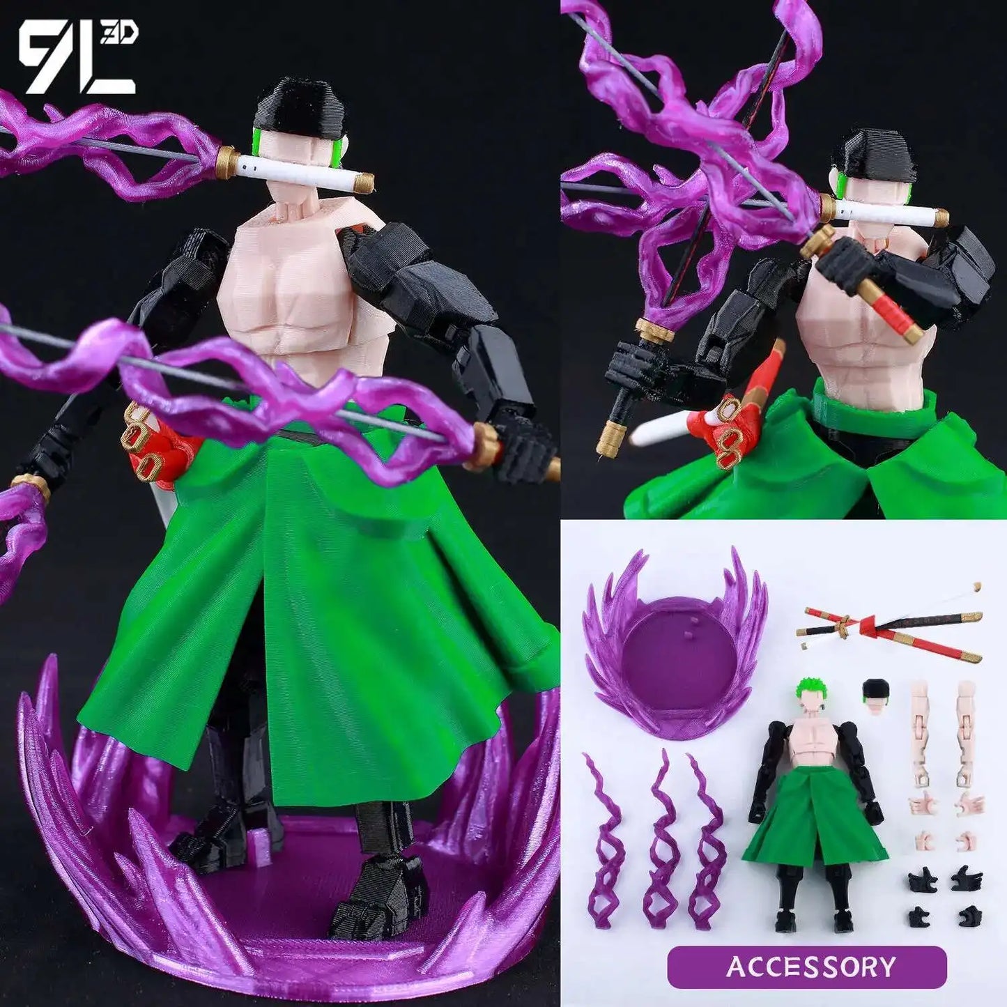 Figuras Articuladas 9L3D — Anime Multi-Universo 14cm | Gojo, Luffy, Naruto, Tanjiro e mais