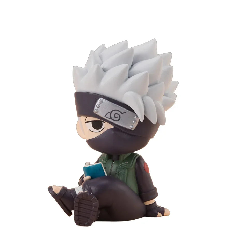 Naruto Kit 8 Figuras Versão Q PVC — Kakashi, Sasuke, Itachi, Gaara e mais