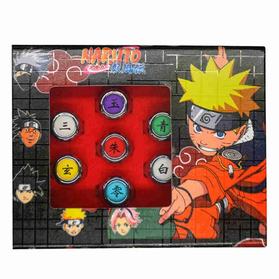 Kit 10 Anéis Metálicos da Akatsuki — Naruto Cosplay
