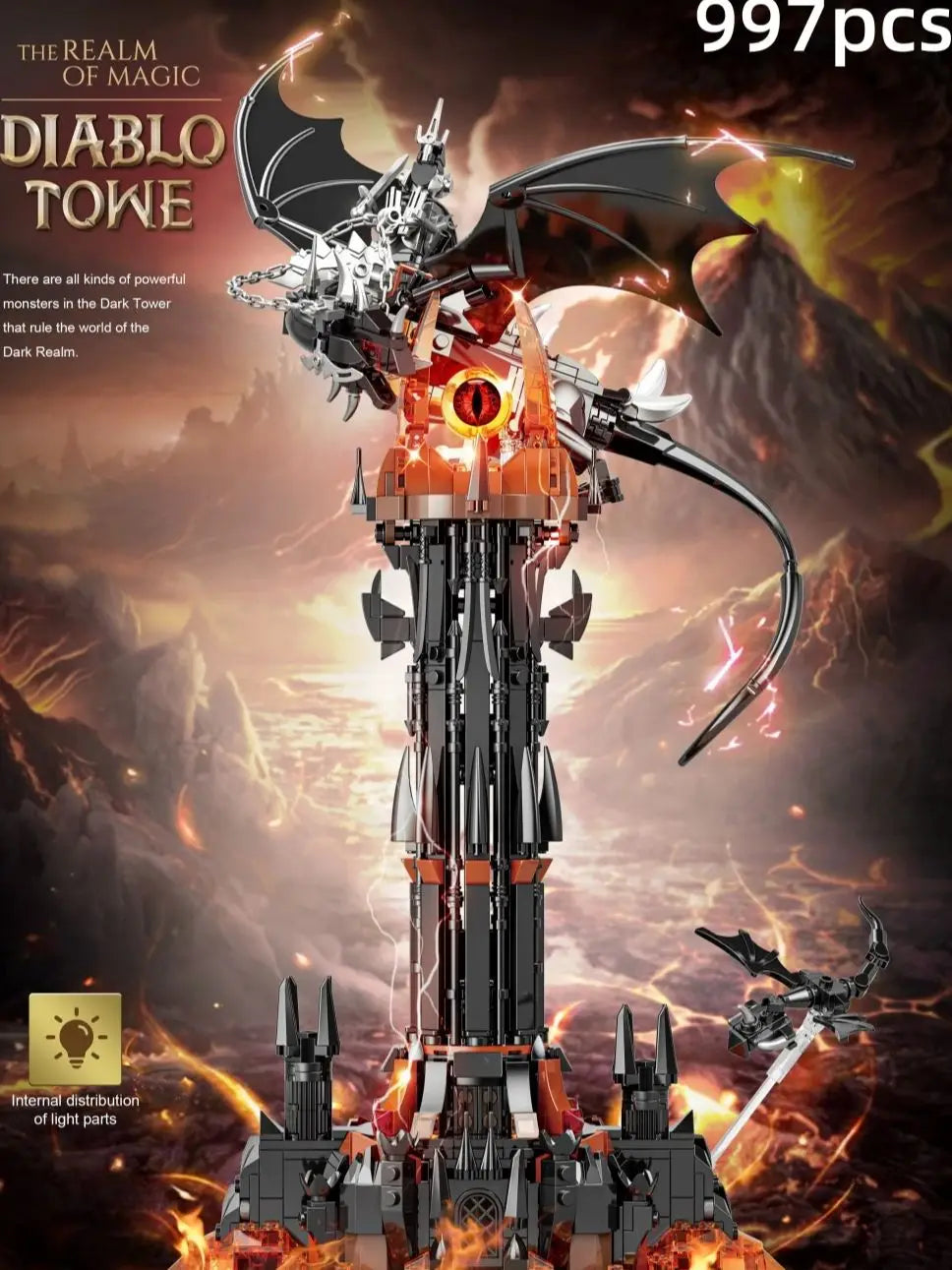 Blocos de Montar O Senhor dos Anéis — Fell Beast e Fortaleza 997 Peças Compatível LEGO