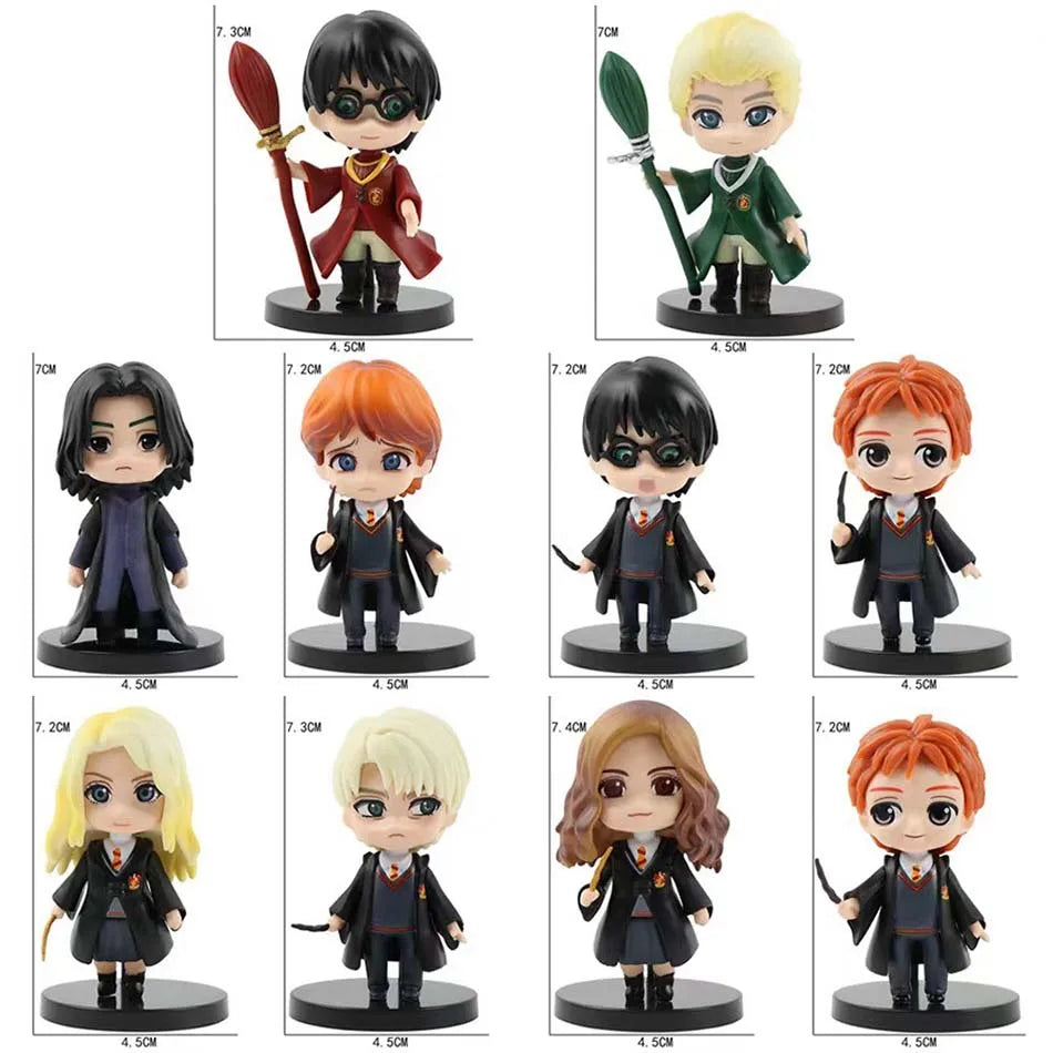 Harry Potter Figuras Pocket Versão Q PVC 7cm — Harry, Hermione, Ron e Hedwig