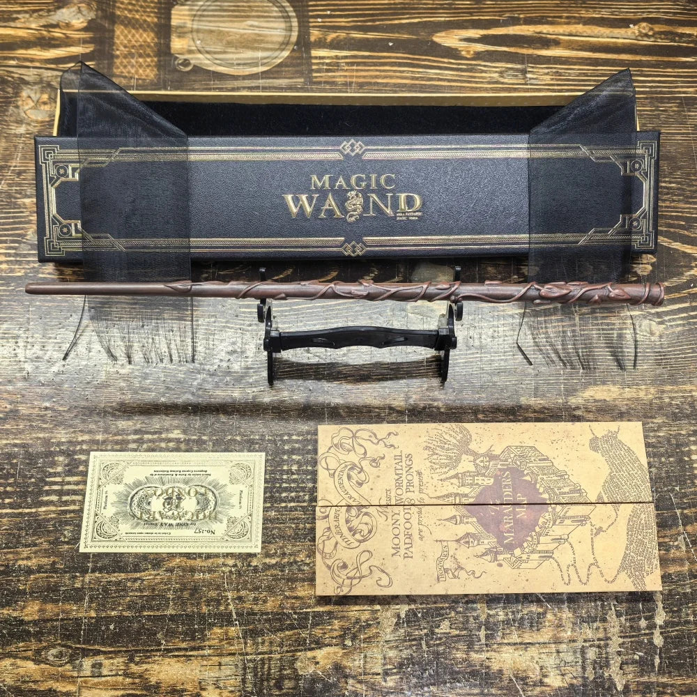 Varinha Mágica Harry Potter — Núcleo Metálico com Caixa | 26 Personagens