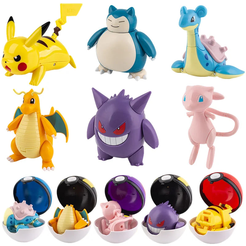 Pokémon Figuras Colecionáveis PVC com Caixa — Pikachu, Charizard, Mewtwo e mais