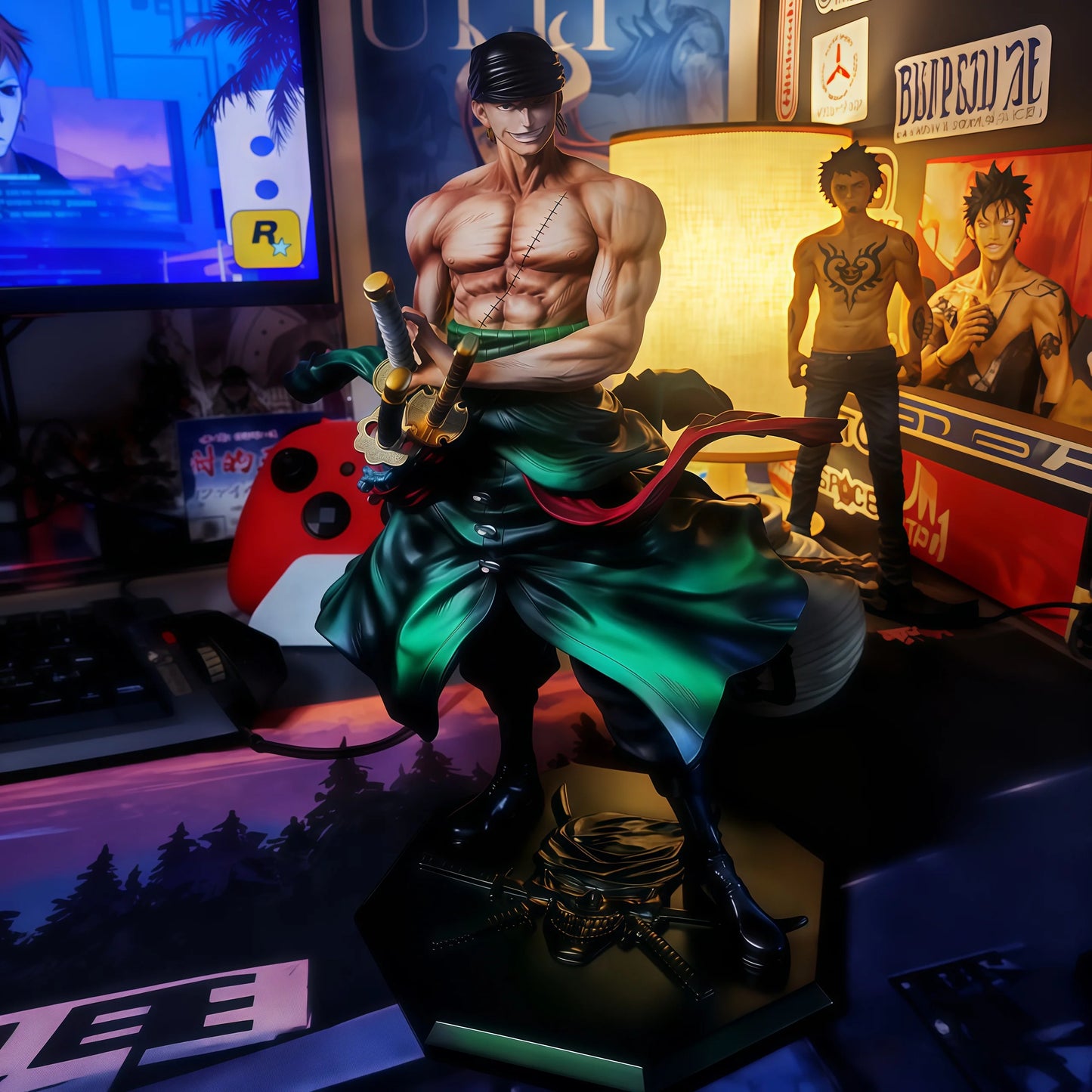 Figura Roronoa Zoro 28cm — One Piece PVC com Caixa