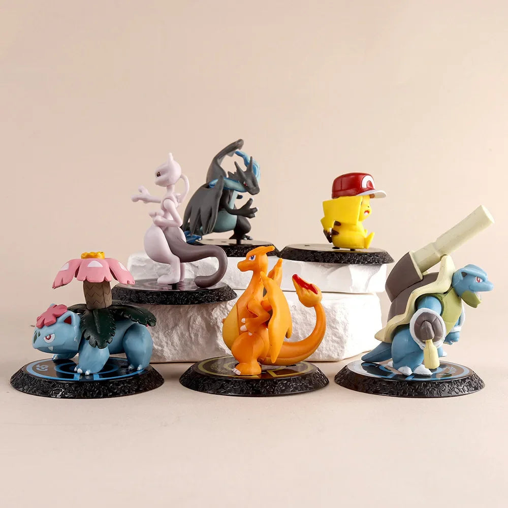 Pokémon Kit 6 Figuras Clássicas PVC 6-7cm — Pikachu, Charizard, Blastoise e mais
