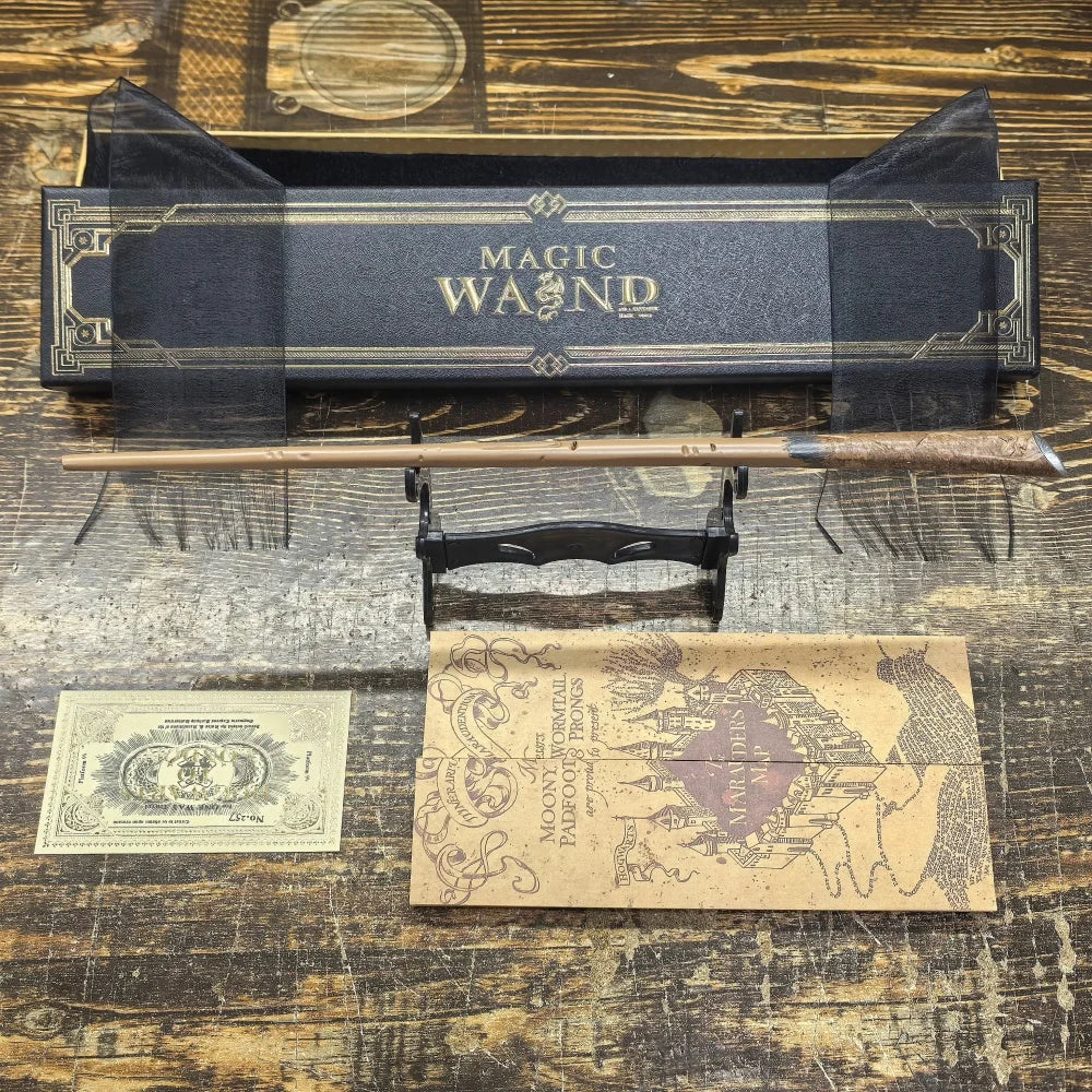 Varinha Mágica Harry Potter — Núcleo Metálico com Caixa | 26 Personagens